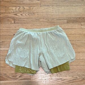 Lululemon Athletica Vibrant Yellow and Green Athletic Shorts